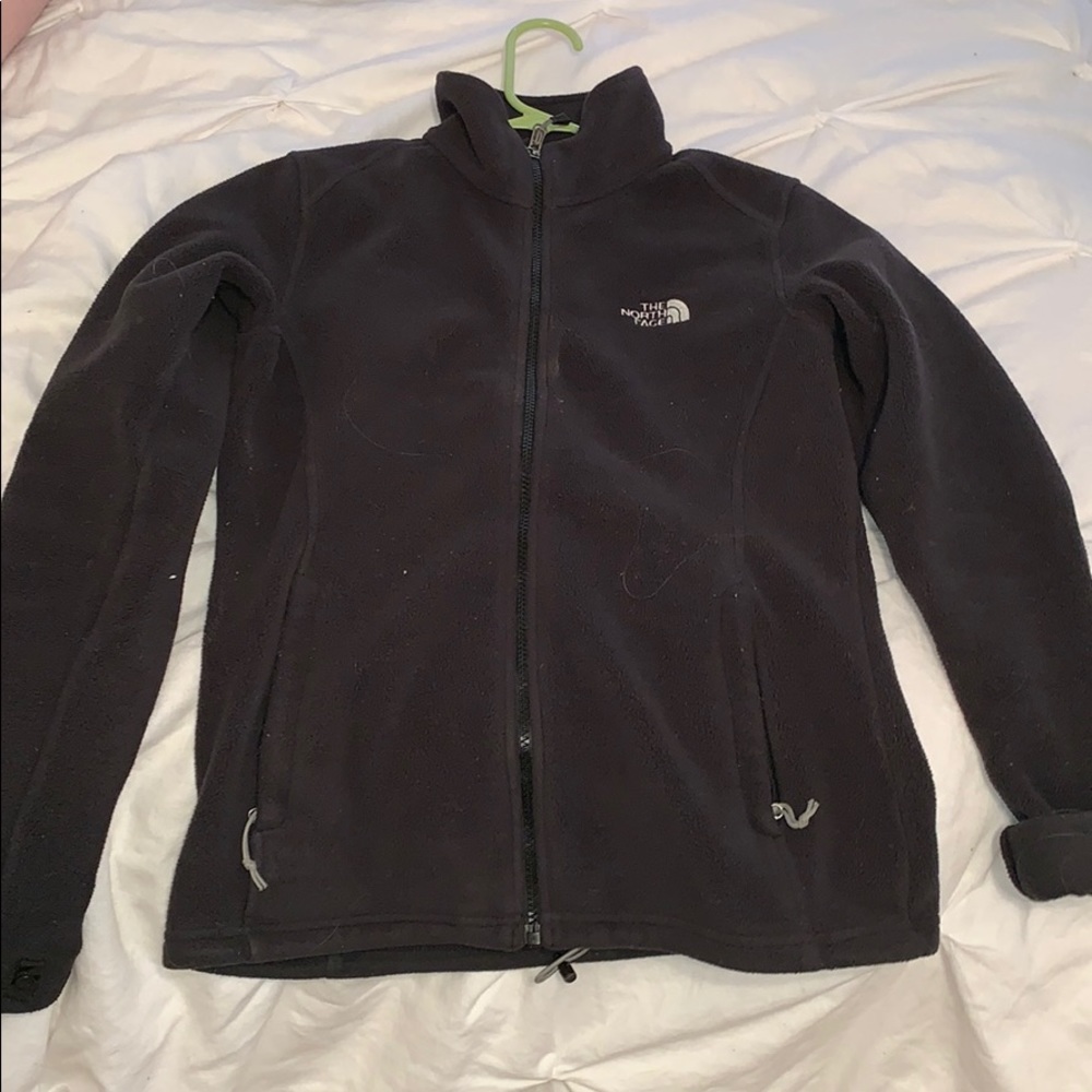 Black North Face zip up jacket!!
